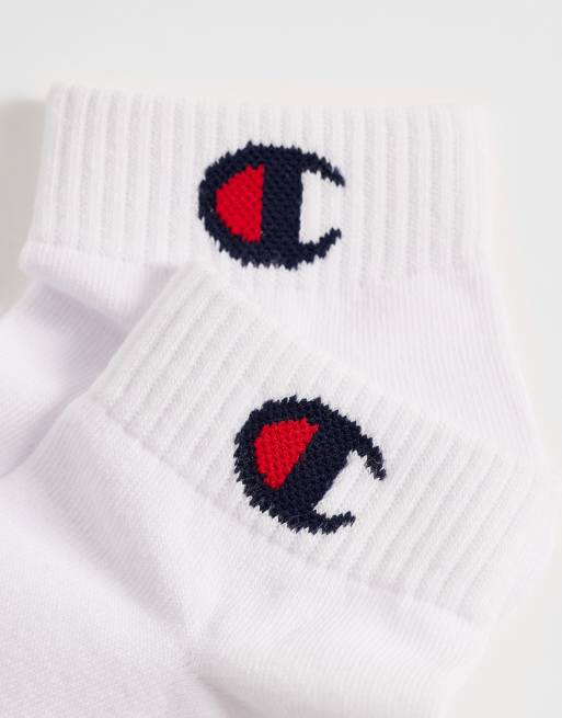 Champion Basics 3pk 1/4 Socks in white, 3 of 3