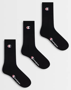 Champion Basics 3pk Crew Socks in black