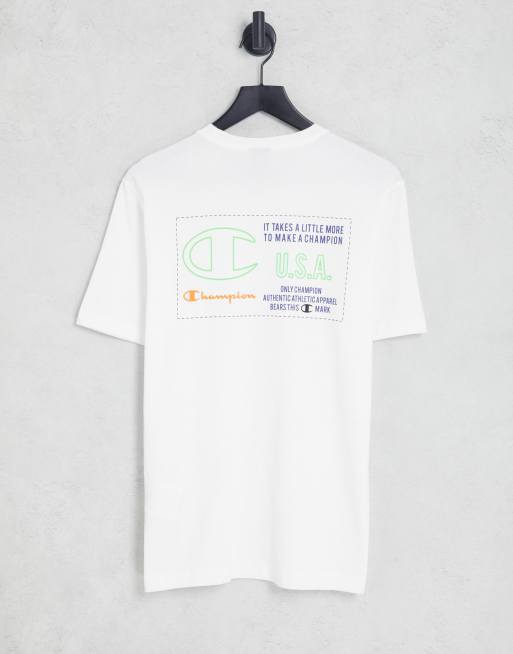 Champion basketball t-shirt with back print in white