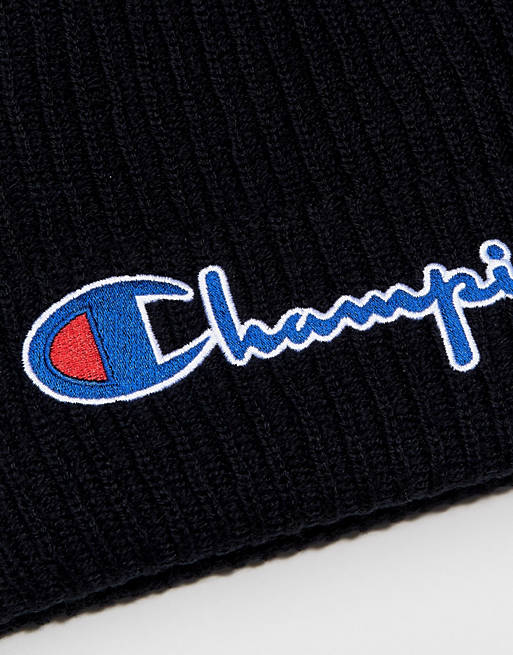 Champion Beanie With Script Logo In Black | ASOS