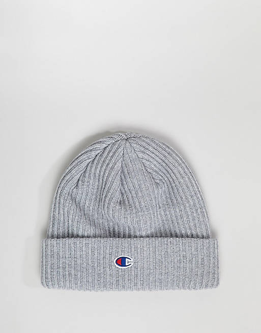 With Beanie In | Champion ASOS Logo Small Grey