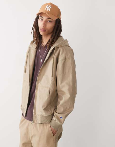 Champion – Beige, vävd jacka med dragkedja och huva - view 1