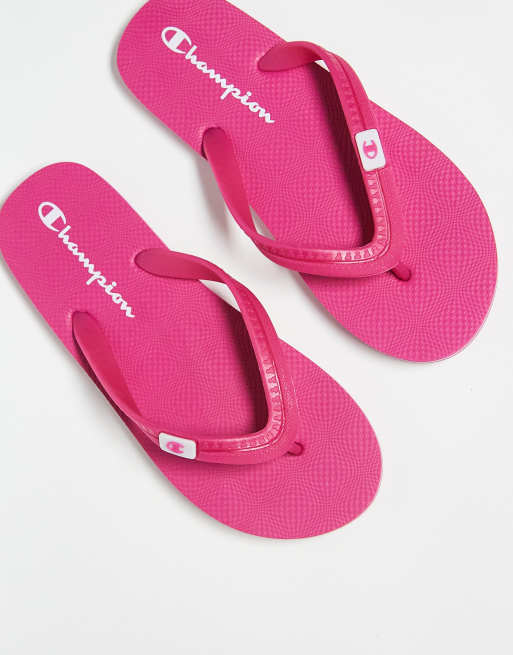 Champion Big Classic Evo unisex flip flops in pink | ASOS