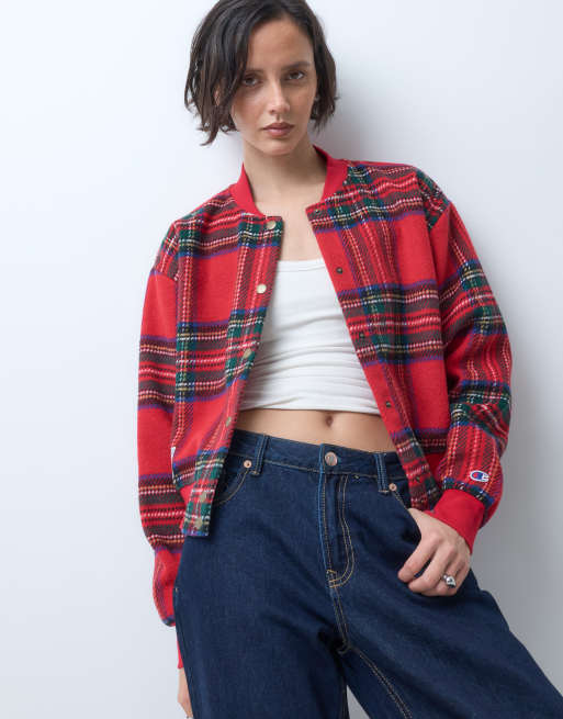 Champion bomber jacket in red, 3 of 5