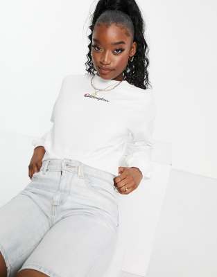 Champion boxy crop sweat in white