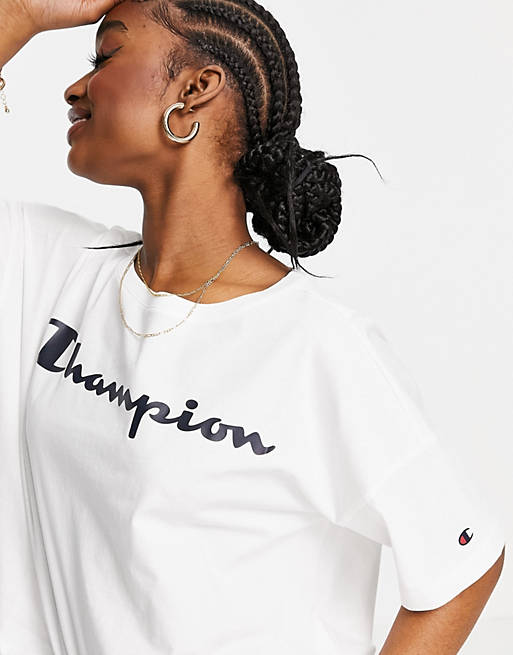 Champion boxy crop top in white