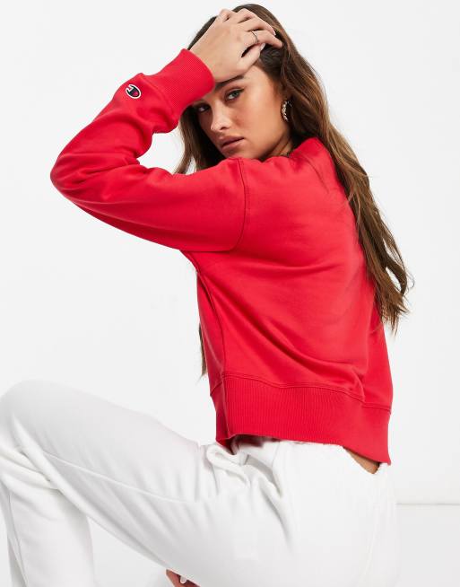 Champion boxy high neck sweatshirt in red