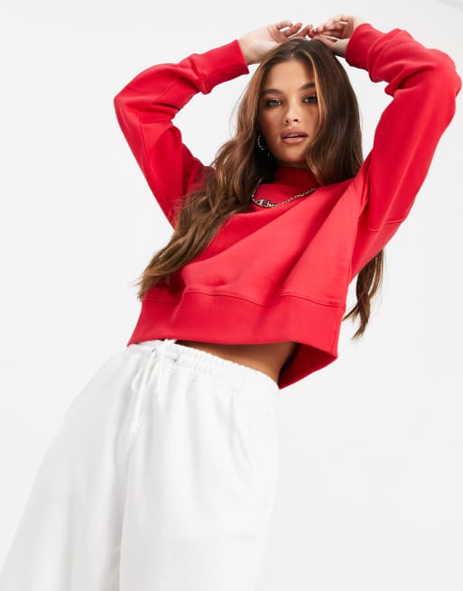 Champion red store cropped sweater