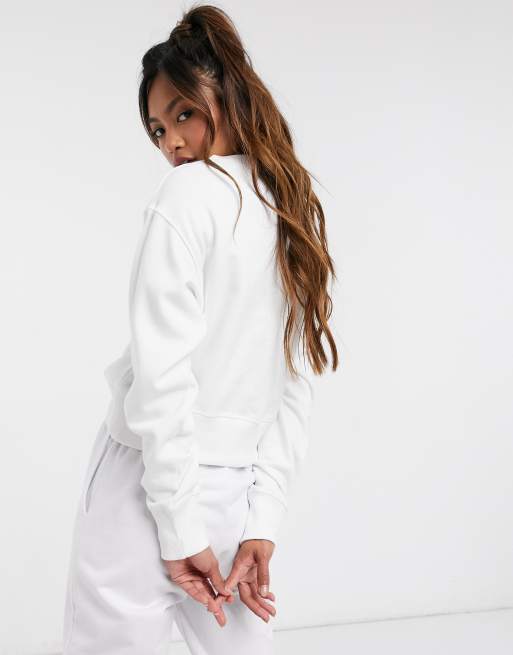 Champion boxy high neck sweatshirt in white