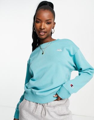 Champion boxy sweatshirt with small logo in teal