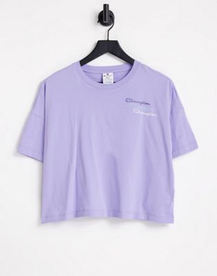 Champion boxy t-shirt with logo in purple
