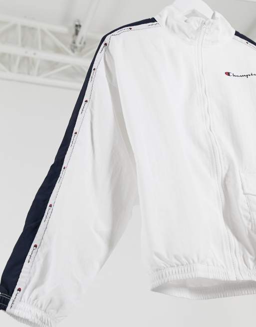 Champion track cheap jacket white