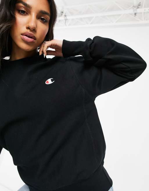 Champion Boyfriend Reverse Weave Crew in black