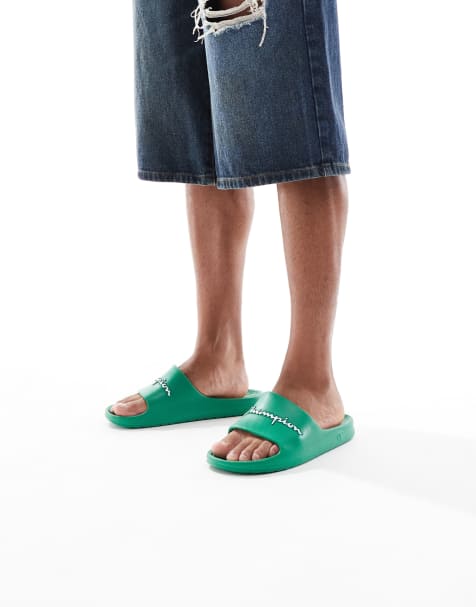 Champion Cabana sliders in green - view 1