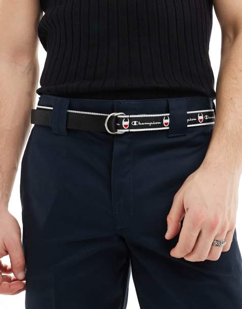 Buy Mens D Ring Belt - Black Leather 