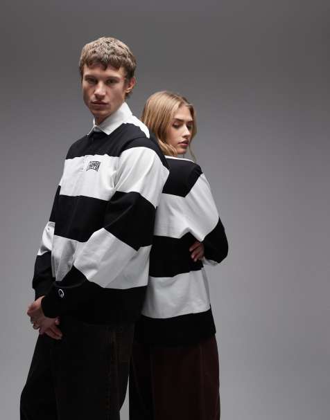 Champion - Camicia stile rugby a righe nera e bianca - view 1