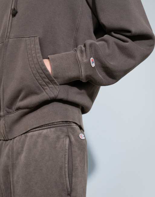 Champion Champion Laundry Full Zip hoodie in khaki, 4 of 9