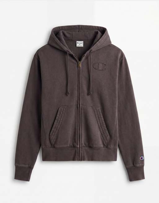 Champion Champion Laundry Full Zip hoodie in khaki, 6 of 9