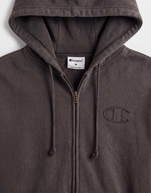 Champion Champion Laundry Full Zip hoodie in khaki, 8 of 9
