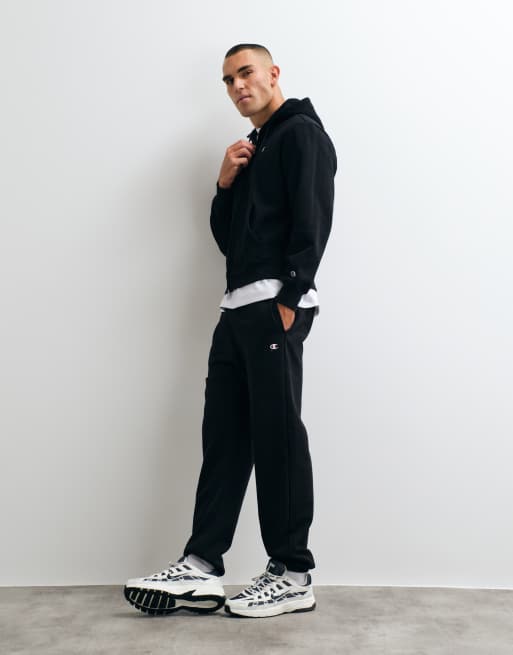 Champion Champion Modern Heritage elastic cuff joggers in black, 1 of 5