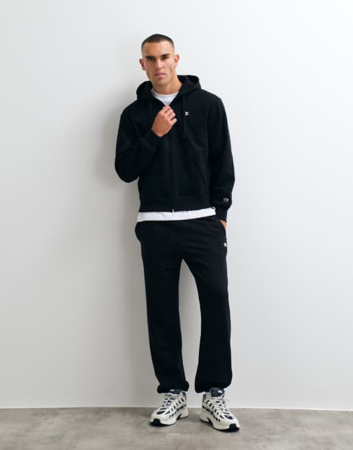 Champion Champion Modern Heritage full zip hoodie in black, 3 of 5