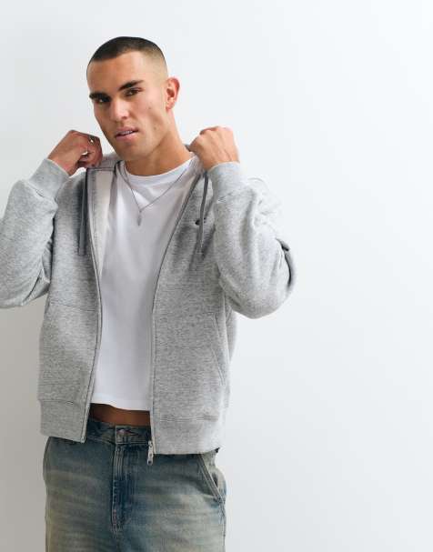 Champion Champion Modern Heritage Hoodie mit durchgehendem Reißverschluss in Grau - view 1