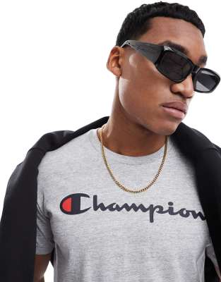 Champion Champion chest logo t-shirt in grey-Green