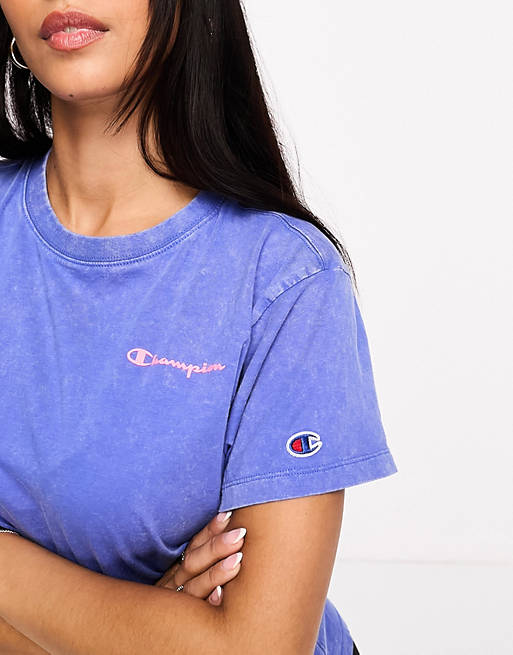 Champion classic t-shirt in blue wash | ASOS
