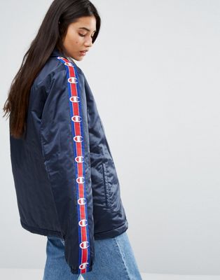 champion coach jacket with tape detail