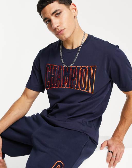 T shirt champion store bleu marine