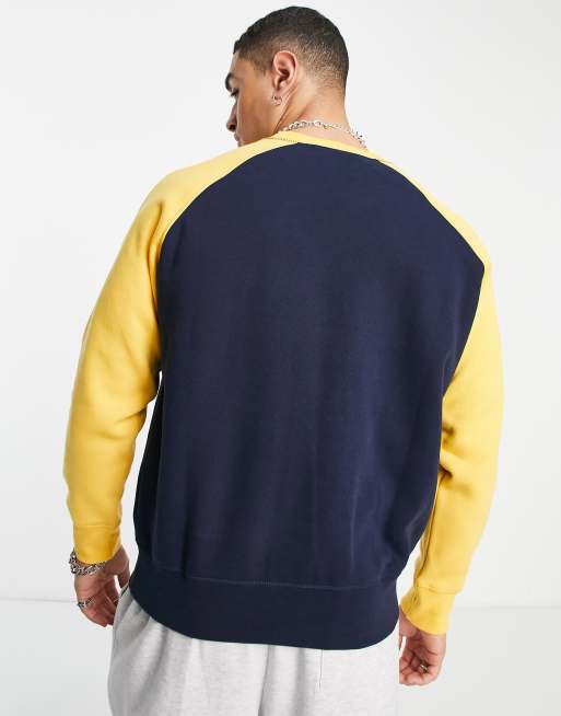 Champion sweater navy blue clearance yellow