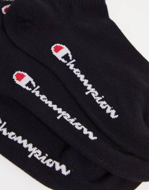 Champion - Confezione da 3 paia di calzini alla caviglia neri con logo, 3 di 4