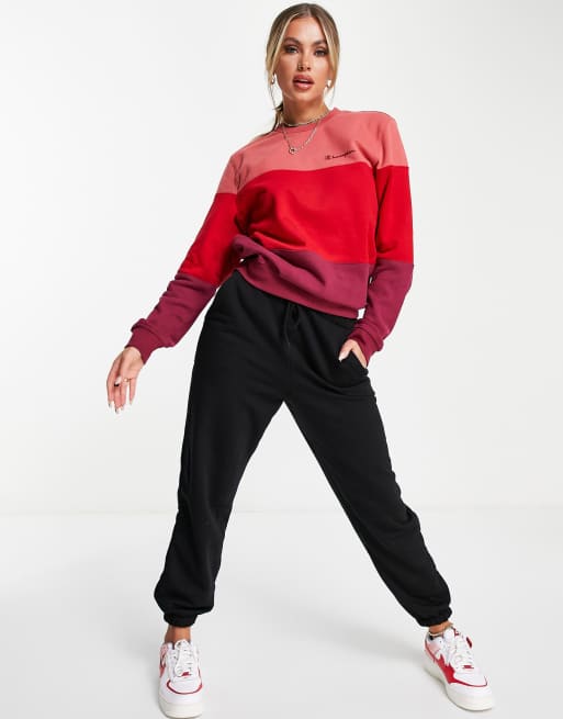 Champion multi stripe crewneck sweatshirt sale