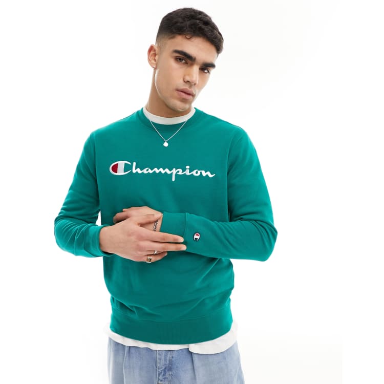 Dark green champion hot sale crewneck