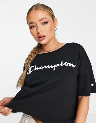 Champion crew neck t-shirt in black