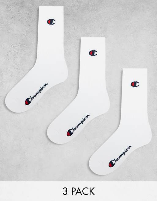 Champion – Crew-Socken in Weiß im 3er-Pack