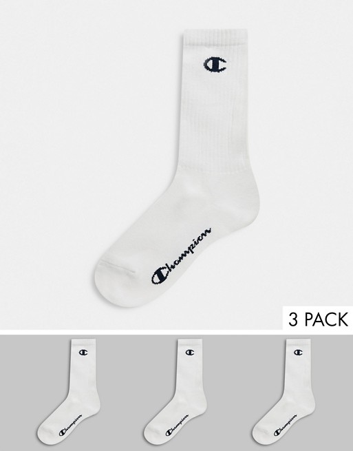 Champion crew socks 3 pack in white