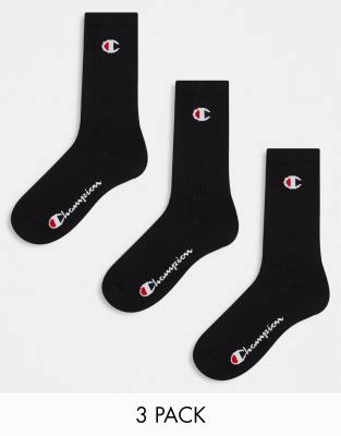 Champion Champion crew socks in black 3 pack