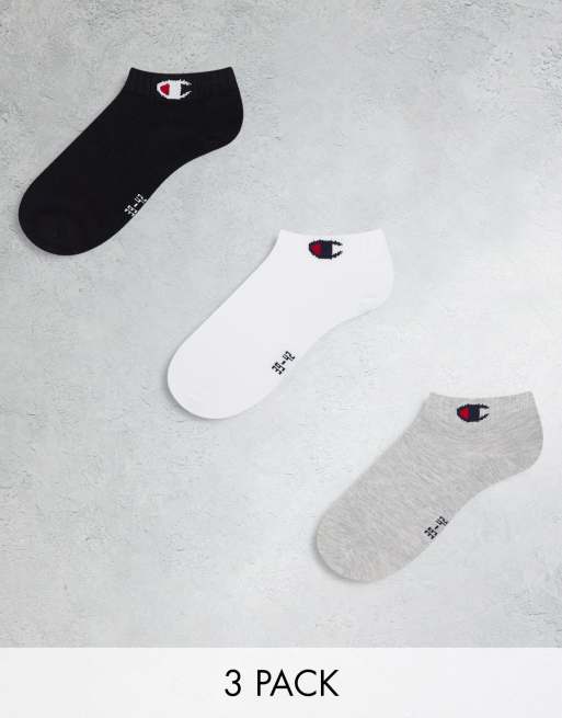 Champion crew socks in grey black white 3 pack ASOS