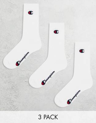 Champion Champion crew socks in white 3 pack