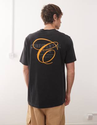 Champion Champion crewneck graphic back print t-shirt in black