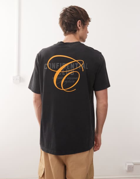 Champion crewneck graphic back print t-shirt in black - view 1