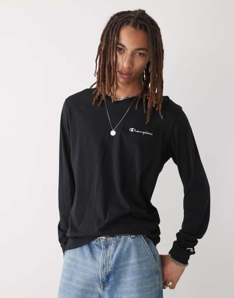 Champion crewneck long sleeve t-shirt in black - view 1
