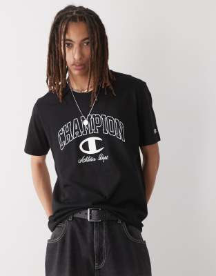 Champion Champion crewneck varsity logo t-shirt in black