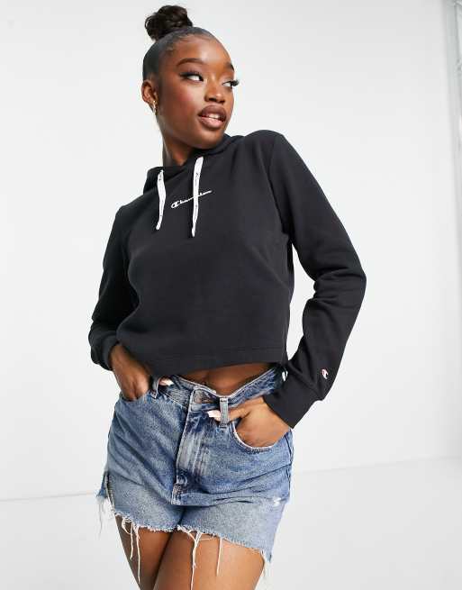 Cropped champion cheap hoodie grey