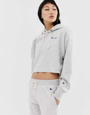 grey champion cropped hoodie