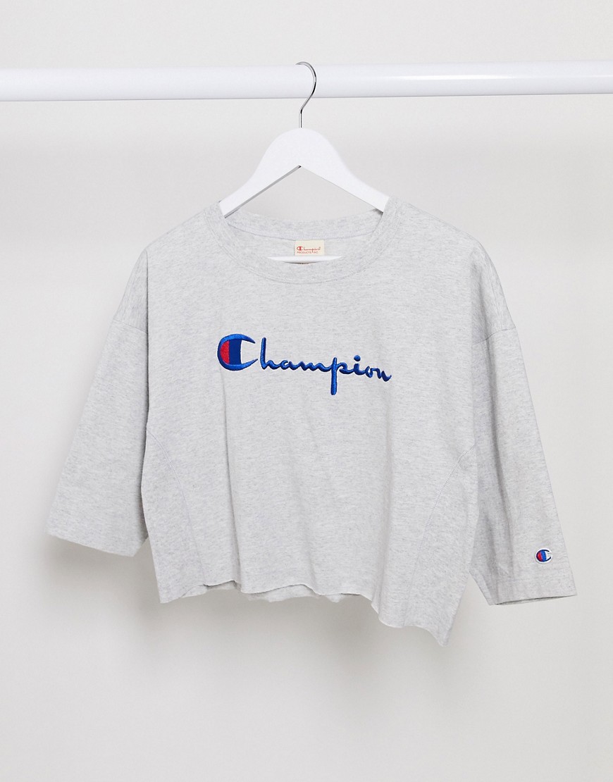 Champion - Crop top met groot logo-Grijs