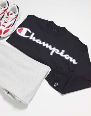 black cropped champion sweatshirt