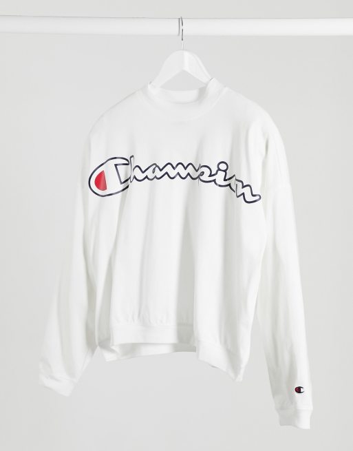 Champion cropped cheap sweatshirt white