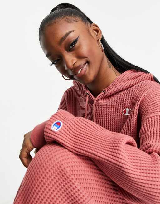 Pink champion cheap cropped sweatshirt